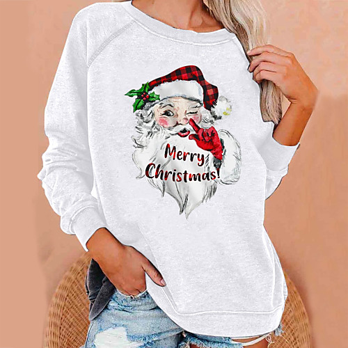 

Women's Hoodie Sweatshirt Graphic Christmas Casual Christmas Hoodies Sweatshirts Loose Wine White Black