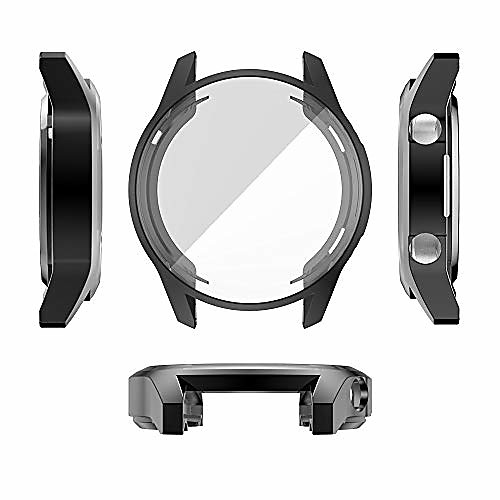 

protective case cover soft tpu case cover screen protector compatible for huawei smart watch gt2 46mm protective shell shockproof - black