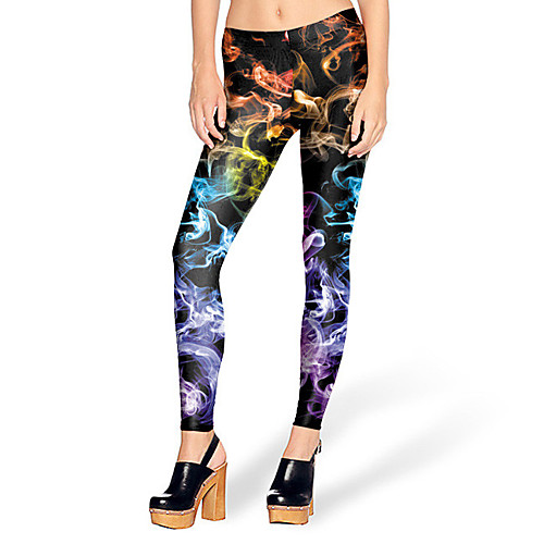 

Women's Sporty Comfort Skinny Gym Yoga Leggings Pants Patterned Full Length High Waist Black