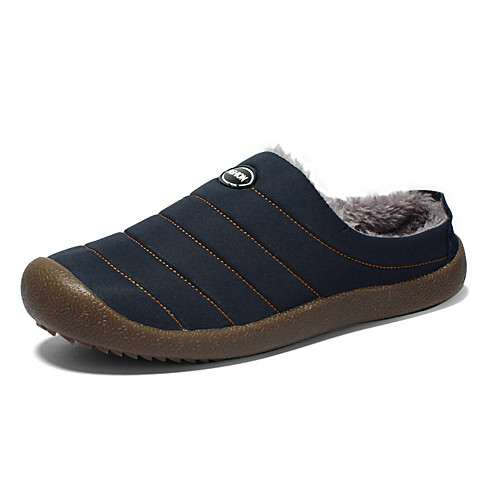 

Unisex Slippers & Flip-Flops Flat Heel Round Toe Home Canvas Solid Colored Black Blue Khaki