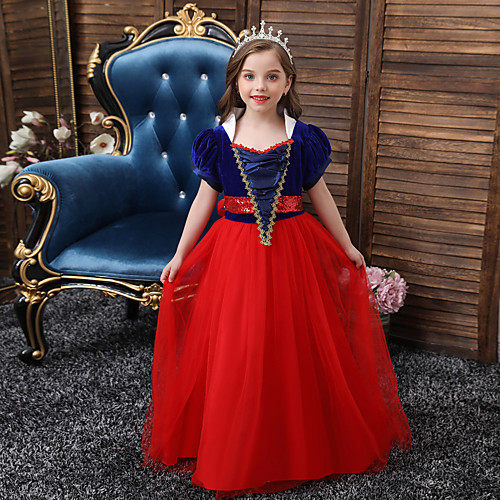 

Princess Flapper Dress Dress Party Costume Girls' Movie Cosplay Cosplay Costume Party Yellow Red Blue Dress Christmas Children's Day New Year Polyester Organza