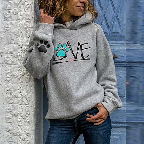 

Women's Hoodie Pullover Geometric Daily Casual Hoodies Sweatshirts Loose Gray