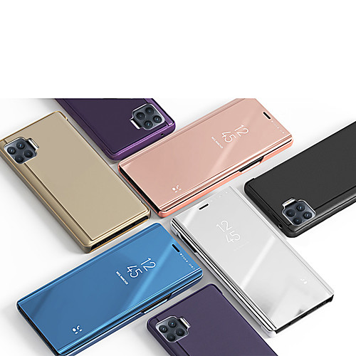 

Phone Case For OPPO Full Body Case Flip OPPO F17 Pro Reno 4 5G Reno 4 Pro 5G oppo A9 2020 OPPO A5 2020 Oppo Reno 4 Oppo A72 / A52 / A92 Shockproof with Stand Flip Solid Color PC