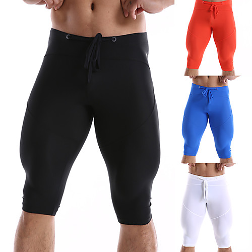 

Men's Compression Shorts Running Tights Leggings Running Capri Leggings Athletic 3/4 Tights Base Layer Capris Elastic Waistband Patchwork Nylon Winter Fitness Running Cycling Breathable Moisture