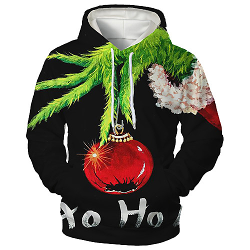 

Men's Pullover Hoodie Sweatshirt Print Graphic 3D Front Pocket Hooded Christmas Daily 3D Print 3D Print Christmas Hoodies Sweatshirts Long Sleeve Black