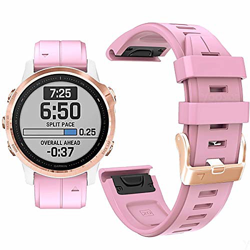 

for fenix 6s/fenix 5s plus silicone watch band,20mm sport waterproof quick release easy fit wristband strap for garmin fenix 6s pro/sapphire,fenix 5s/fenix 5s plus (pink)