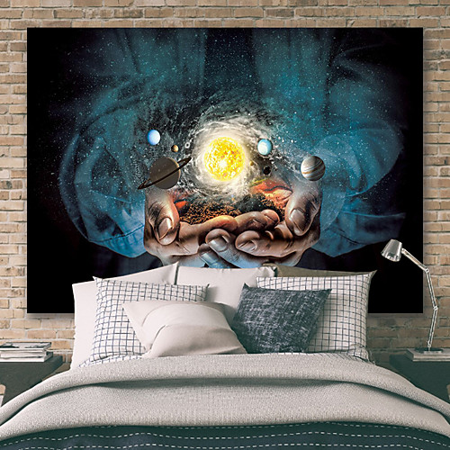 

Wall Tapestry Art Deco Blanket Curtain Picnic Table Cloth Hanging Home Bedroom Living Room Dormitory Decoration Polyester Fiber Hand Holding The Universe