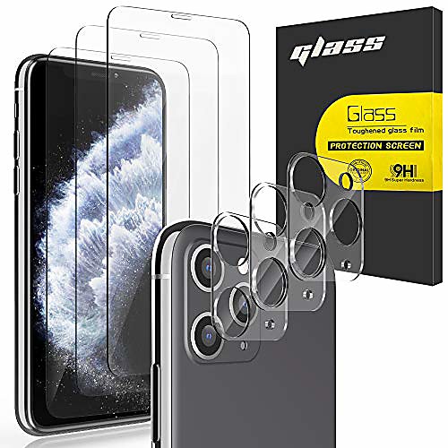 

Phone Screen Protector For Apple iPhone 12 iPhone 11 iPhone 12 Pro Max iPhone 11 Pro iPhone 11 Pro Max Tempered Glass 6 pcs High Definition (HD) Scratch Proof Front & Camera Lens Protector Phone