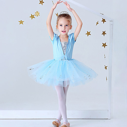 

Ballet Dress Paillette Girls' Party Performance Short Sleeve Polyester / Cotton