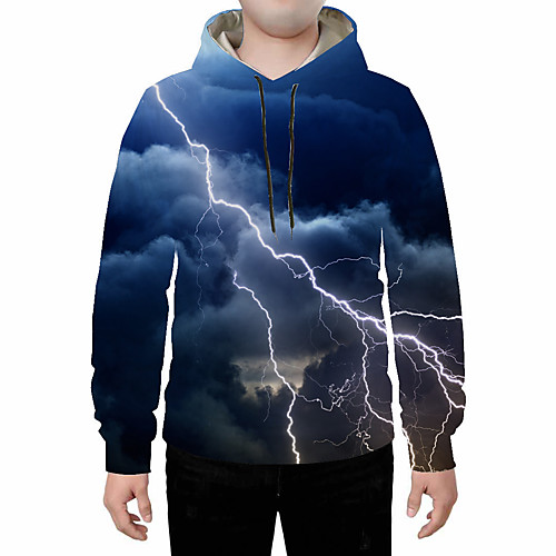 

Men's Plus Size Pullover Hoodie Sweatshirt Graphic 3D Front Pocket Hooded Daily Weekend 3D Print 3D Print Hoodies Sweatshirts Long Sleeve Blue