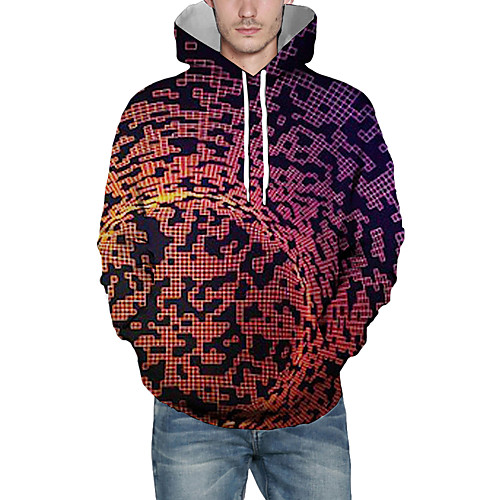 

Men's Pullover Hoodie Sweatshirt Graphic Abstract 3D Front Pocket Hooded Daily 3D Print 3D Print Casual Hoodies Sweatshirts Long Sleeve Blushing Pink