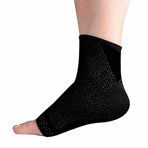 

compression ankle brace (pair) – great ankle support that stays in place – reduce foot swelling & prevent ankle injuries – perfect ankle sleeve for sports, any use (l, black)