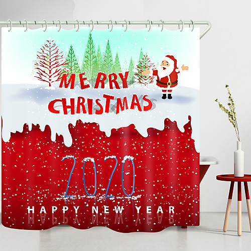 

Christmas 2020 Digital Printing Shower Curtain Shower Curtains Hooks Modern Polyester New Design