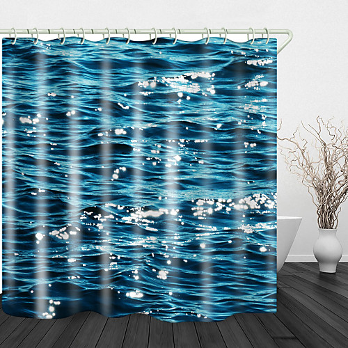 

Blue Sea Digital Printing Shower Curtain Shower Curtains Hooks Modern Polyester New Design 72 Inch