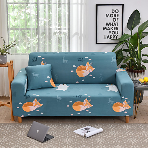 

Sofa Cover Stretch Slipcover Fox Animal Print Dustproof Furniture Protector Fit for Armchair/Loveseat/Three Seater/Four Seater/Sectional sofa(1 Free Cushion Cover)