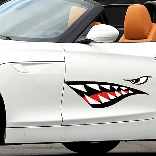 

Car Stickers Shark Mouth Personalized Creative Fashion Bedroom Living Room Sofa Background Decorative Wall Stickers Can Be Removed 4026CM
