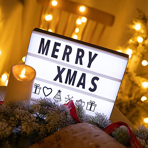 

LED Combination Light Box Night Table Desk Lamp A4 A5 A6 DC 5V DIY Letters Symbol Cards Decor USB or Battery Powered Message Board