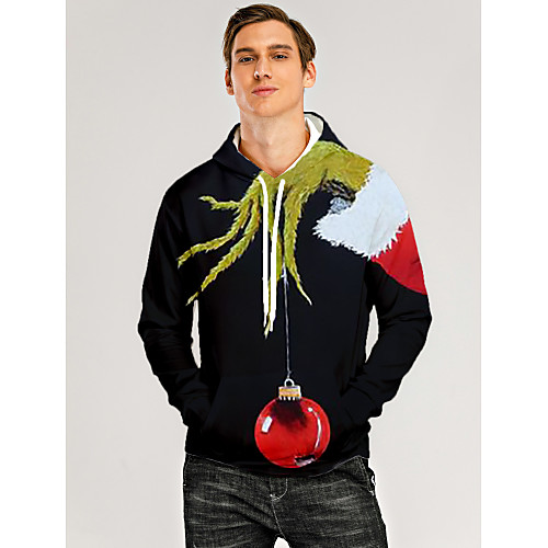 

Men's Pullover Hoodie Sweatshirt Print Graphic 3D Front Pocket Christmas Daily 3D Print 3D Print Christmas Hoodies Sweatshirts Black