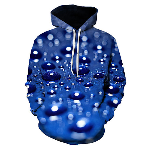 

Men's Plus Size Pullover Hoodie Sweatshirt Print Graphic 3D Hooded Going out Club 3D Print 3D Print Casual Hoodies Sweatshirts Long Sleeve Royal Blue