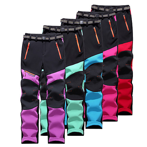 

Women's Softshell Pants Solid Color Winter Outdoor Standard Fit Thermal Warm Windproof Fleece Lining Warm Fleece Pants / Trousers Bottoms Purple Red Fuchsia Blue Green Fishing Climbing Camping