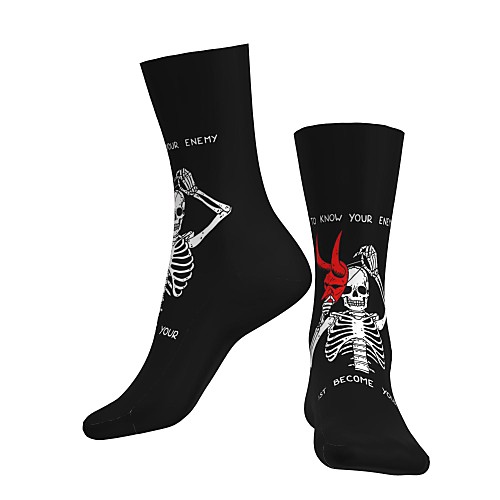 

Crew Socks Compression Socks Calf Socks Athletic Sports Socks Cycling Socks Women's Men's Bike / Cycling Anatomic Design Wearable Lightweight 1 Pair Graphic Skull Cotton Black S M / Stretchy
