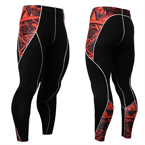 

men's spandex active yoga running pants workout leggings full length asian size m-4xl black