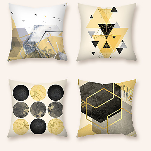 

Cushion Cover 4PC Short Plush Soft Decorative Square Throw Pillow Cover Cushion Case Pillowcase for Sofa Bedroom 45 x 45 cm (18 x 18 Inch) Superior Quality Machine Washable