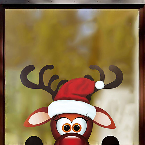 

Christmas Cartoon Cute Reindeer Window Stickers Festive Festive Children's Wall Decorations 2127CM