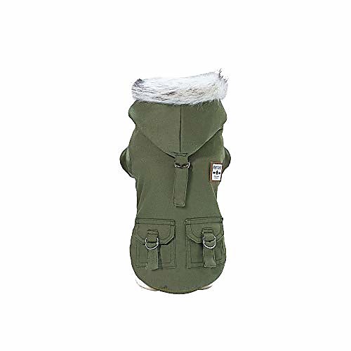 

fashion handsome military style pet dog cotton coat with hat autumn and winter (s, army green)