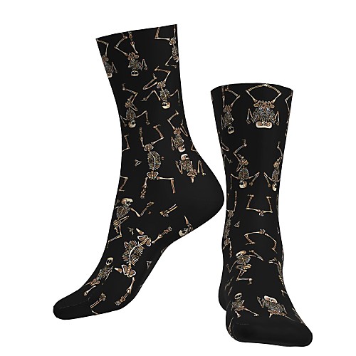 

Crew Socks Compression Socks Calf Socks Athletic Sports Socks Cycling Socks Women's Men's Bike / Cycling Anatomic Design Wearable Lightweight 1 Pair Graphic Skull Cotton Black S M / Stretchy