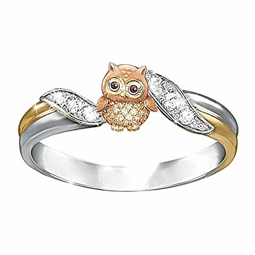 

silver owl rings bridal diamond engagement wedding anniversary gifts ring jewelry for women