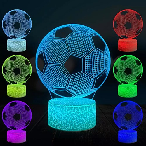 

3D Football Night Light Color-changing World Cup Soccer Ball Lamp Christmas Gift 3D Visual LED Night Light USB Touch Switch Desk Bedside New Year's Decoration