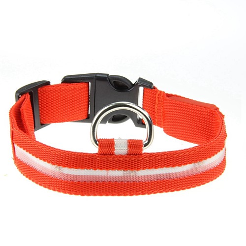

Cat Dog Collar LED Lights Polka Dot Nylon Black Red Blue Pink Green