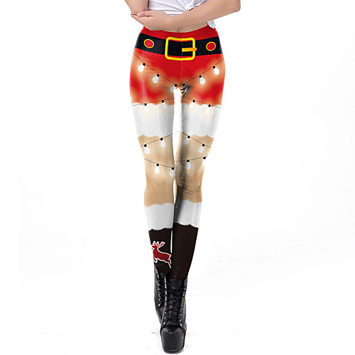 

Women's Basic Christmas Halloween Harem Pants Pants 3D Full Length White Black Red Wine Dark Gray