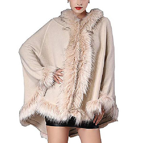 

womens faux fur shawl cloak cape wrap bridal wedding evening cape for winter coat