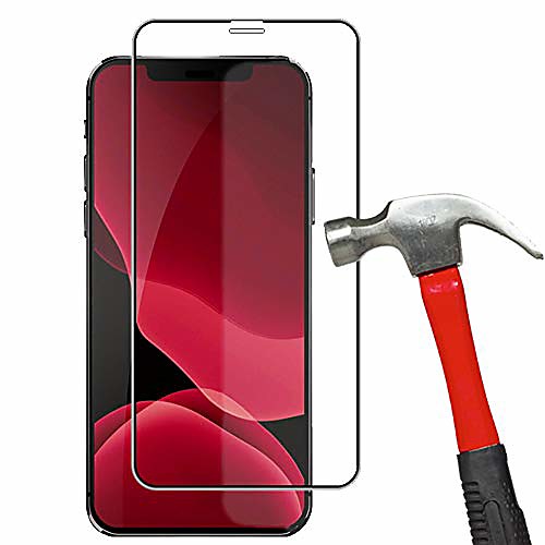 

[2-pack] full coverage shatterproof case friendly tempered glass screen protector for apple iphone 12 pro max (clear)