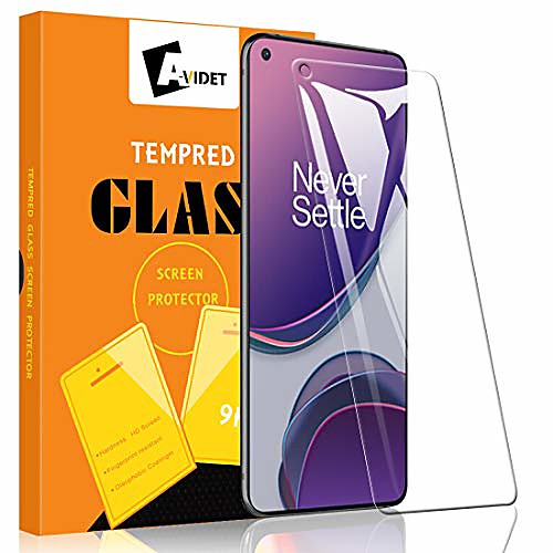 

avidet for oneplus 8t / oneplus 8t 5g screen protector, hd clear [anti-scratch][bubble free][anti-fingerprints] 9h hardness 0.3mm ultra slim tempered glass compatible for oneplus 8t