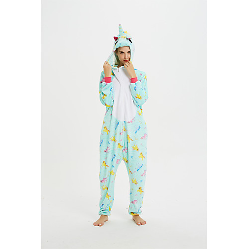 

Kid's Adults' Kigurumi Pajamas Unicorn Flying Horse Onesie Pajamas Flannel Fabric Green Cosplay For Men and Women Boys and Girls Animal Sleepwear Cartoon Festival / Holiday Costumes
