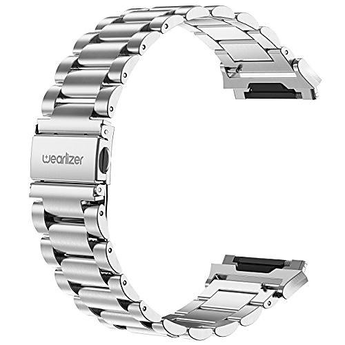 

stainless steel band compatible for fitbit ionic bands women men,ultra-thin lightweight replacement band strap bracelet compatible fitbit ionic smartwatch accessories silver