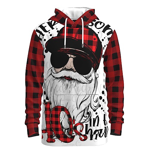 

Men's Pullover Hoodie Sweatshirt Print Graphic 3D Front Pocket Hooded Christmas Daily 3D Print 3D Print Christmas Hoodies Sweatshirts Long Sleeve Red