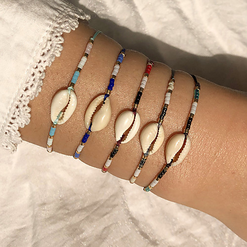 

5pcs Women's Bead Bracelet Friendship Bracelet Wrap Bracelet Braided Fashion Birthday Weave Unique Design Colorful Fashion Vintage Punk Glass Bracelet Jewelry Rainbow For Christmas Party Evening