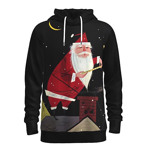 

Men's Pullover Hoodie Sweatshirt Print Graphic 3D Front Pocket Hooded Christmas Daily 3D Print 3D Print Christmas Hoodies Sweatshirts Long Sleeve Black