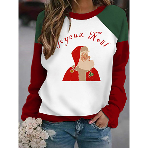 

Women's Hoodie Sweatshirt Graphic Christmas Party Basic Christmas Hoodies Sweatshirts Cotton Blue White Red