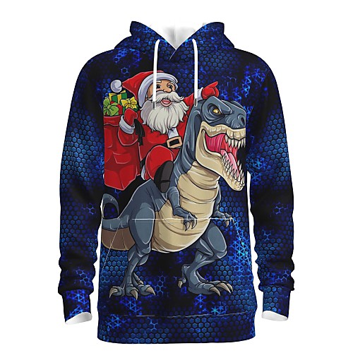 

Men's Pullover Hoodie Sweatshirt Graphic 3D Ugly Christmas Front Pocket Hooded Christmas Daily 3D Print 3D Print Christmas Hoodies Sweatshirts Long Sleeve Blue / Animal