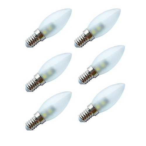 

6pcs 1 W LED Candle Lights 50 lm E14 C35 7 LED Beads SMD 5050 Decorative White 180-240 V