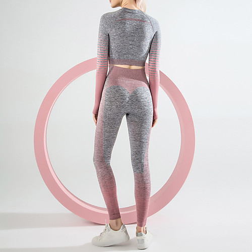 

Women's Sporty Comfort Sports Gym Yoga Pants Leggings Pants Striped Ankle-Length Print Blue Purple Yellow Blushing Pink Orange