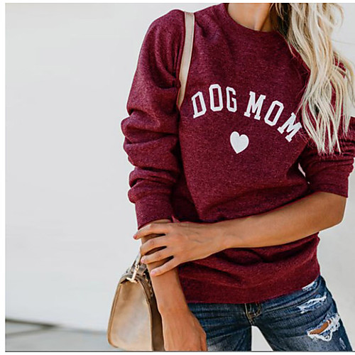 

Women's Hoodie Sweatshirt Graphic Text Letter Monograms Daily Casual Hoodies Sweatshirts Blue Wine Gray