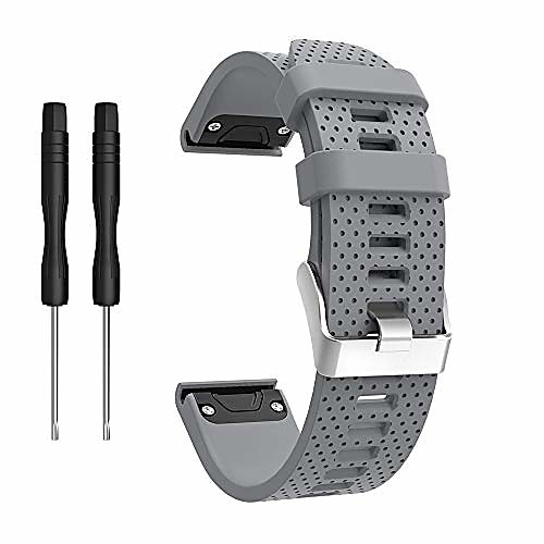 

compatible with fenix 6s band easy fit mechanism 20mm silicone watch strap replacement bands for fenix 6s/fenix 6s pro/fenix 5s plus smartwatches (grey)
