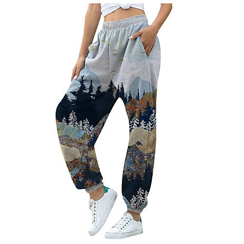 

Women's Casual Chinoiserie Breathable Outdoor Daily Jogger Pants Pants Patterned Gradient Full Length Print Gradient blue Gradient yellow Yellow Wine Khaki