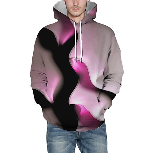 

Men's Pullover Hoodie Sweatshirt Graphic Abstract 3D Front Pocket Hooded Daily 3D Print 3D Print Casual Hoodies Sweatshirts Long Sleeve Purple